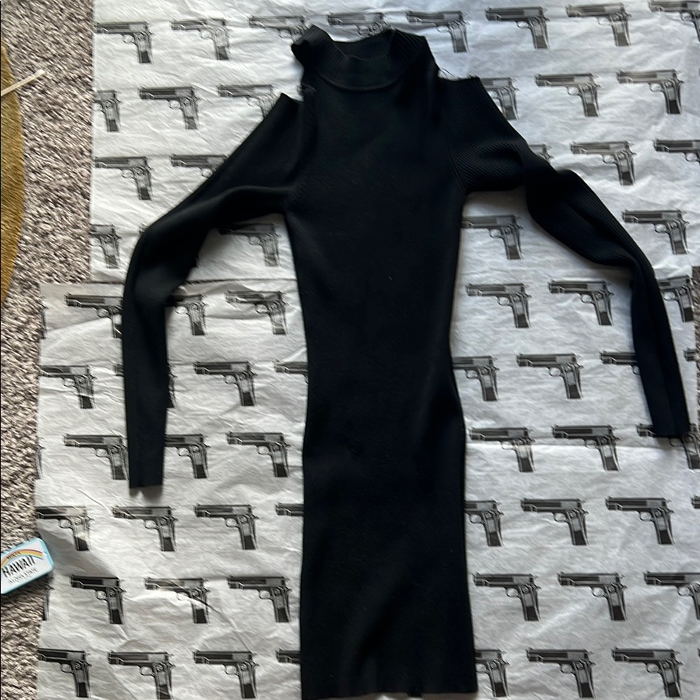 By the Way Black Crew Neck Mini Dress